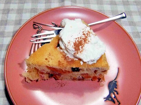 炊飯器で　柿とリンゴとレーズンのケーキ